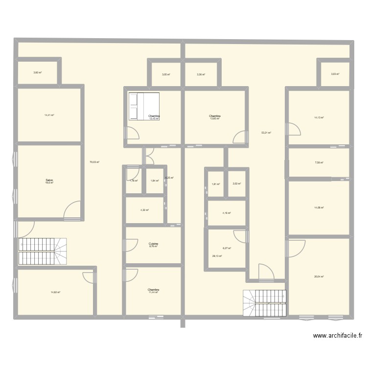 Plan Kaffrine. Plan de 26 pièces et 346 m2