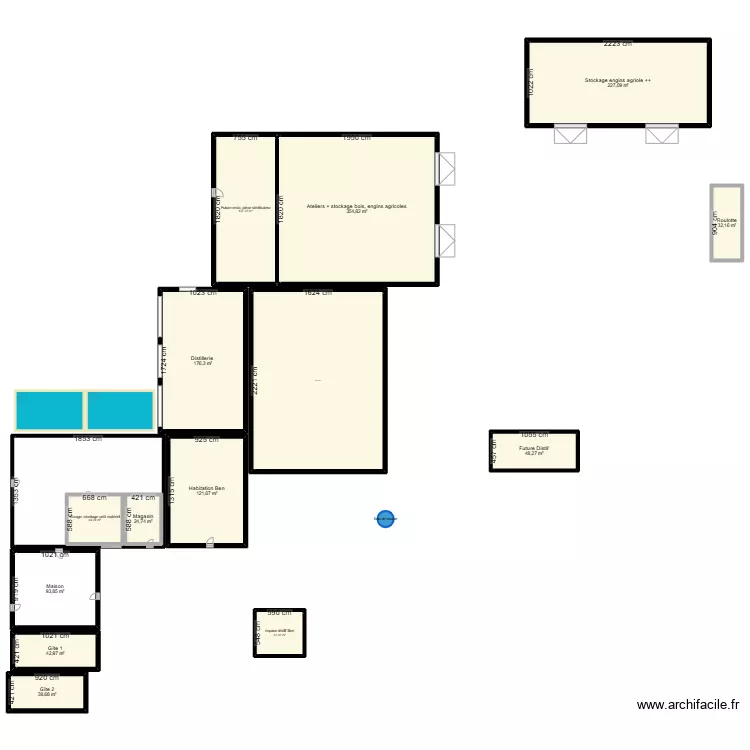 Plan ferme du bloudon. Plan de 