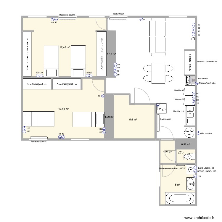 Tourcoing 1er étage. Plan de 0 pièce et 0 m2