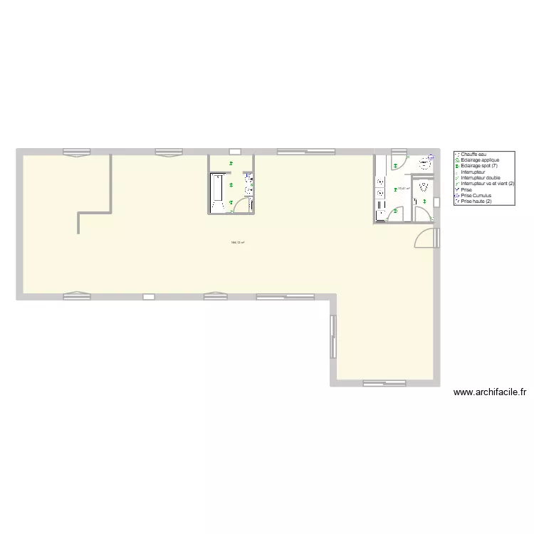 Houtemonne. Plan de 2  et 177 m²