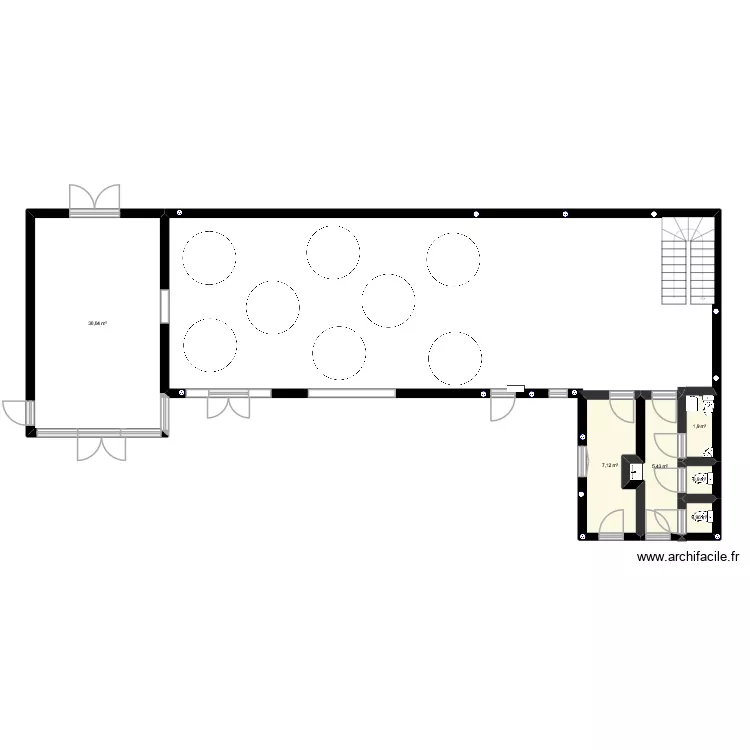 plan de salle. Plan de 6 et 46 m² plan de salle. Plan de 6 et 46 m²
