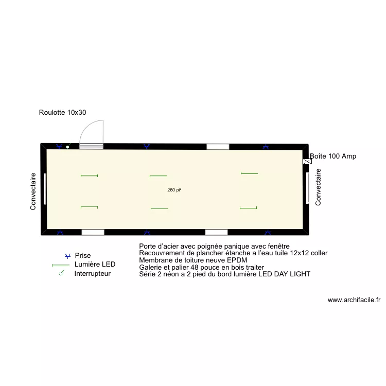 ROULOTTE 10X30. Plan de 