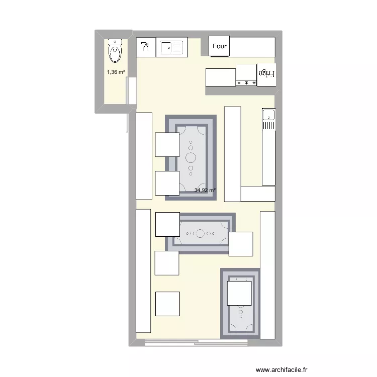 Fable bis. Plan de 2  et 36 m²