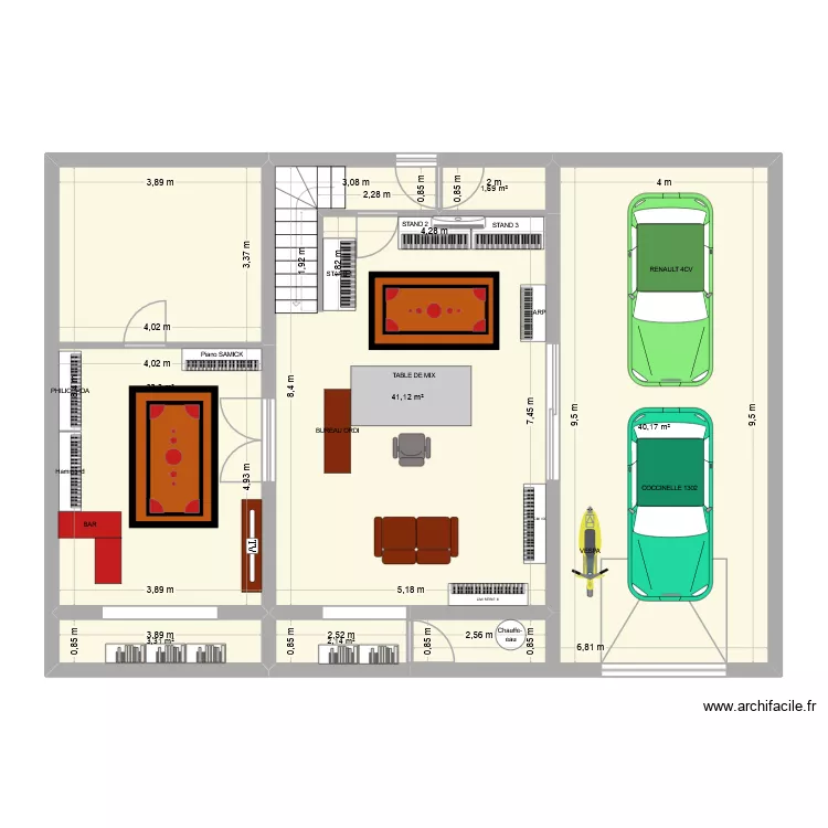 Studio Alkemiae II + aménagements version 2. Plan de 6 Pièces et 121 m² Studio Alkemiae II + aménagements version 2. Plan de 6 Pièces et 121 m²