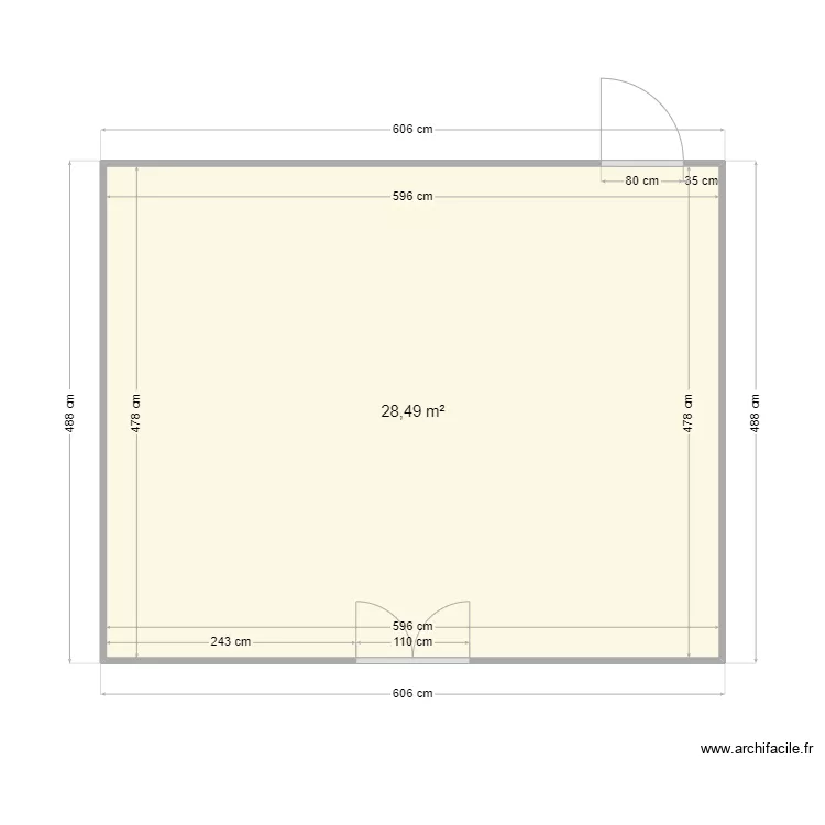 Boutique standard 30m&sup2;. Plan de 