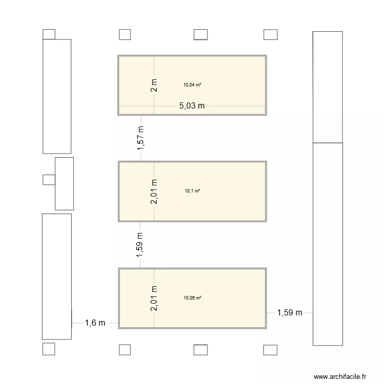 ex l&eacute;gumerie 01. Plan de 3  et 30 m²