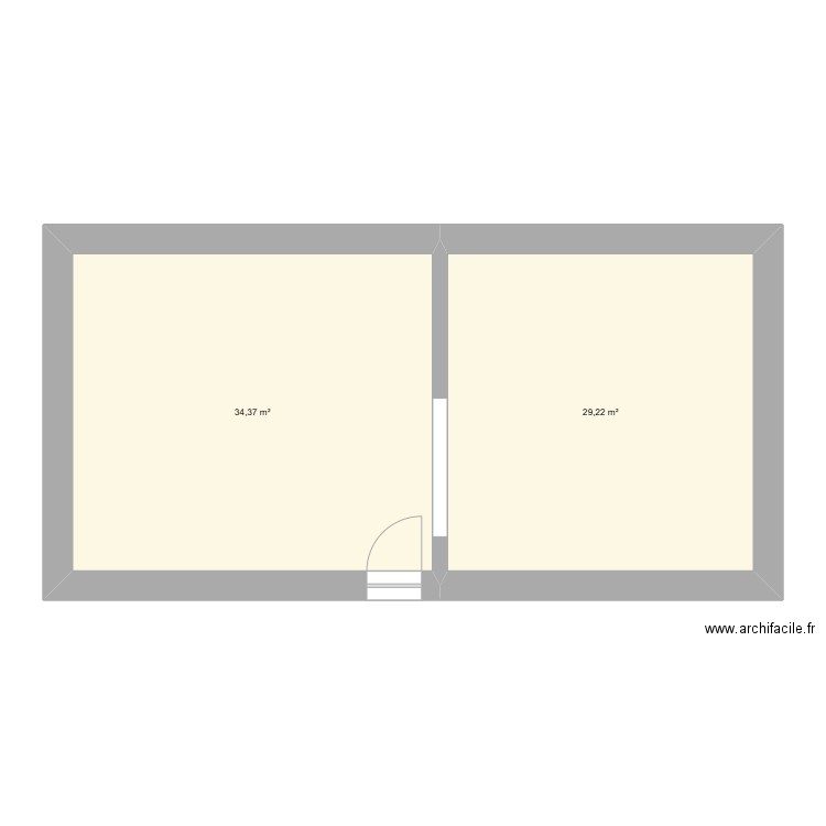 maison chasnais. Plan de 2 pièces et 64 m2