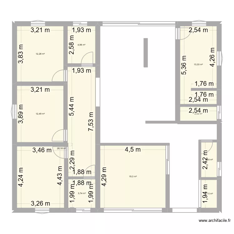 MEREGLISE. Plan de 10  et 102 m²
