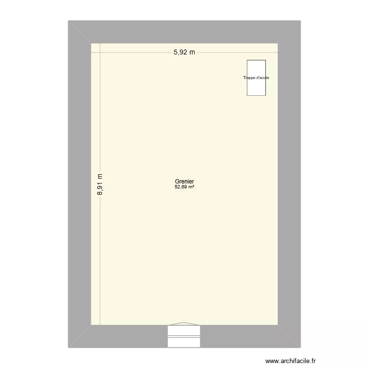 Maison PIC R+2. Plan de 1  et 53 m²