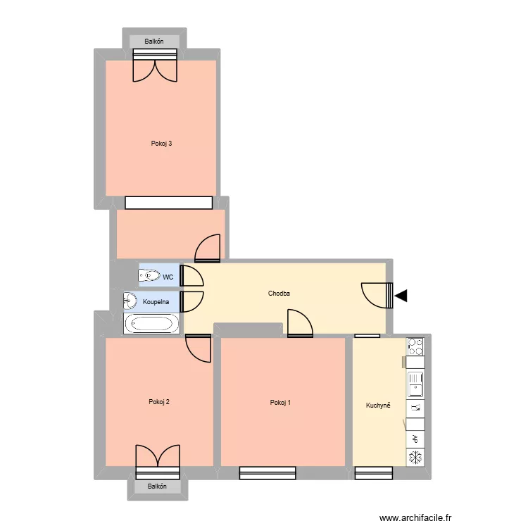 Čs. exilu 478, byt 13. Plan de 18  et 205 m²