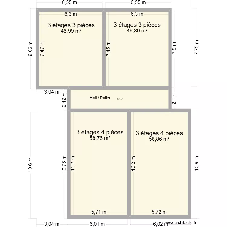 Immeuble Saule 38. Plan de 5 Pièces et 231 m² Immeuble Saule 38. Plan de 5 Pièces et 231 m²