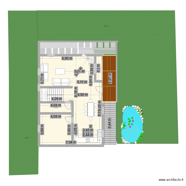 jojo 1 ère étage. Plan de 3 pièces et 86 m2