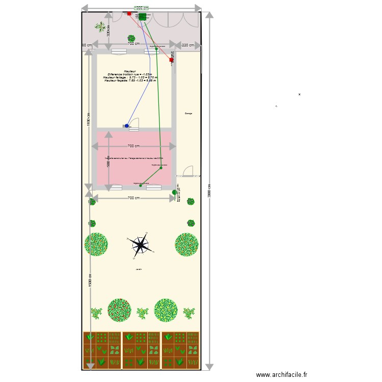 Plan de Masse  07/2025. Plan de 5 pièces et 280 m2
