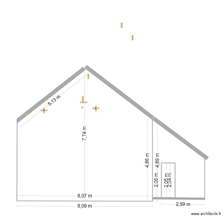 Plan façade Sud ouest V1. Plan de 0 pièce et 0 m2