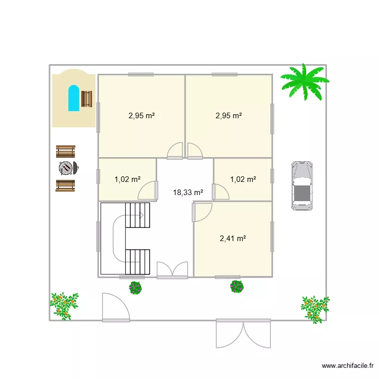 MAISON. Plan de 6  et 39 m²