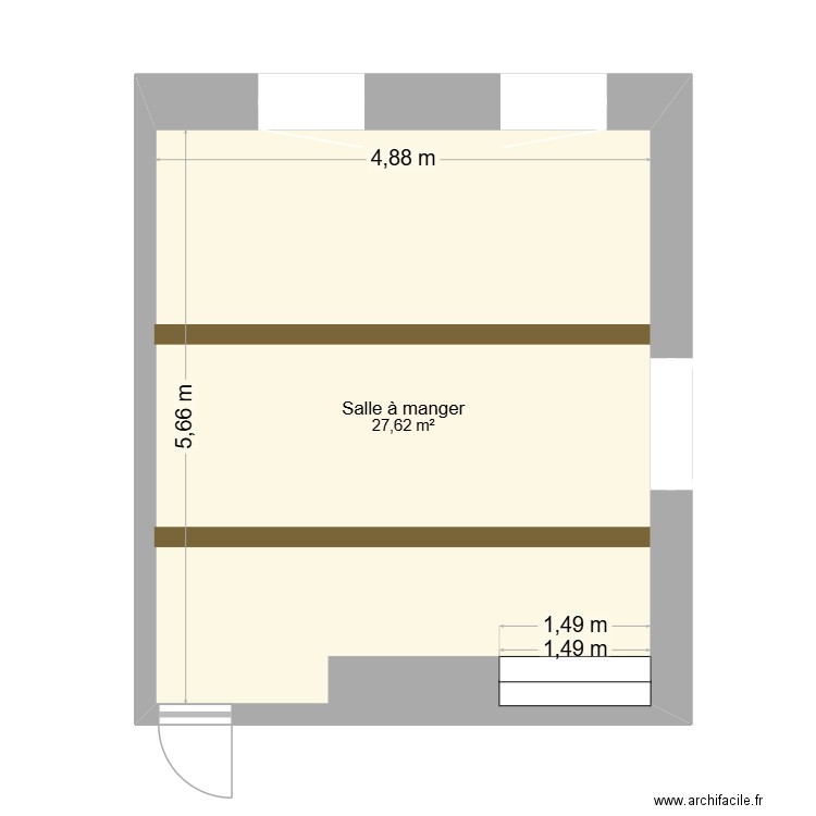 sàM grand laviers. Plan de 1 pièce et 28 m2