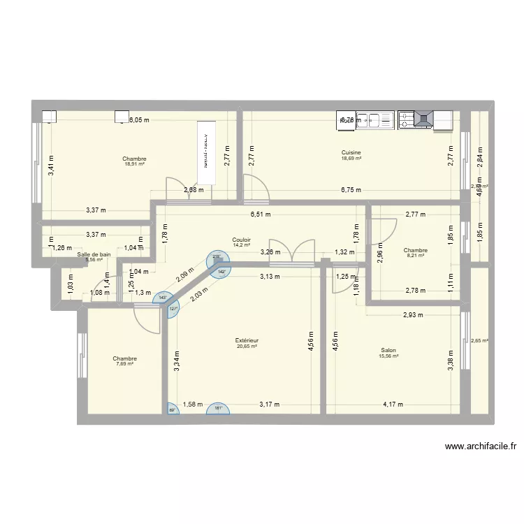 1er &eacute;tage HAKIM. Plan de 10  et 115 m²