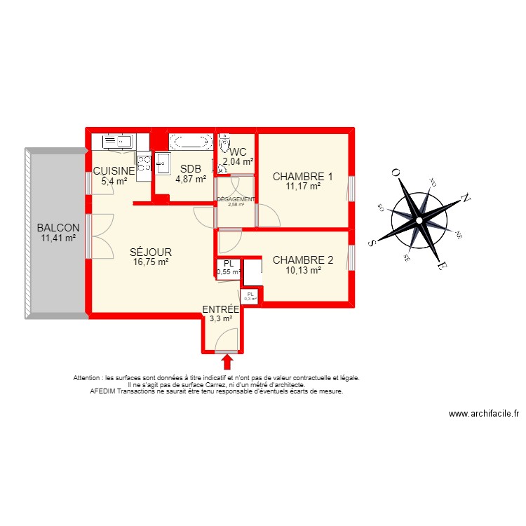 BI 16878 - . Plan de 15 pièces et 79 m2