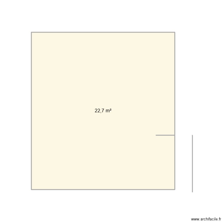 Salle 320 Après. Plan de 1 pièce et 23 m2