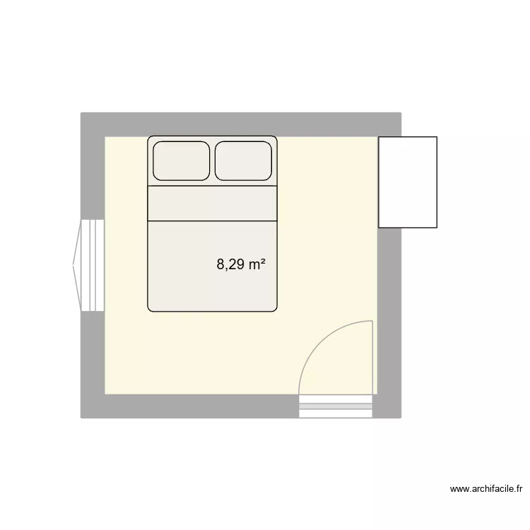 Plan de Chambre. Plan de 1 Pièce et 8 m² Plan de Chambre. Plan de 1 Pièce et 8 m²