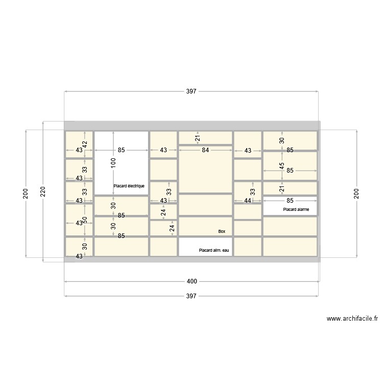 La Chaume bibliohèque. Plan de 30 pièces et 7 m2