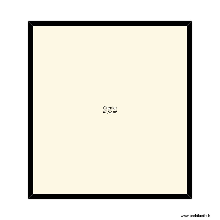 Travail Renuard grenier garage. Plan de 1 pièce et 48 m2