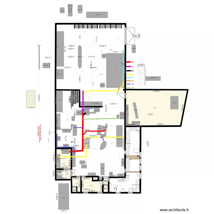 atelier Yann V18 chaudiere ext__modif cabine vernis_MATEO. Plan de 10  et 163 m²