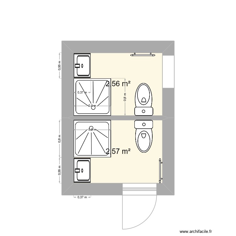sdb double. Plan de 0 pièce et 0 m2