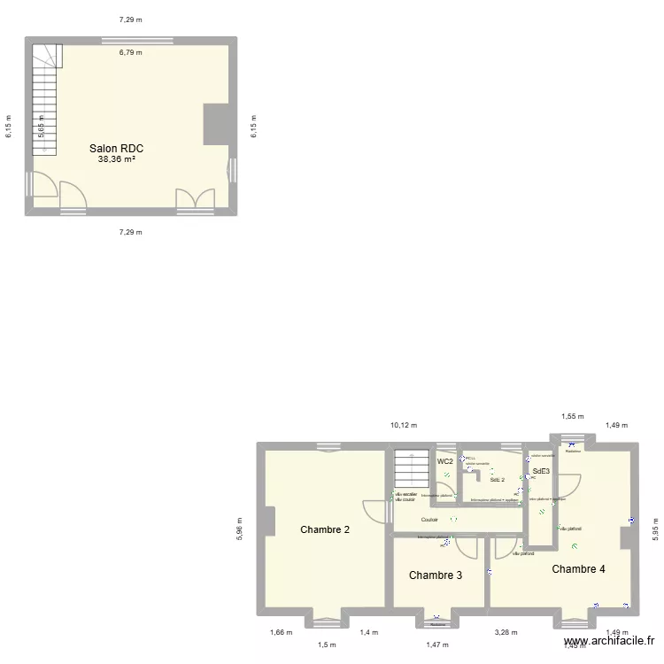 Paris. Plan de 8  et 104 m²