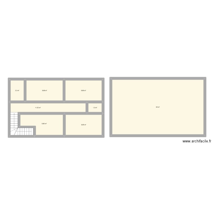 plan Denis. Plan de 8 pièces et 112 m2