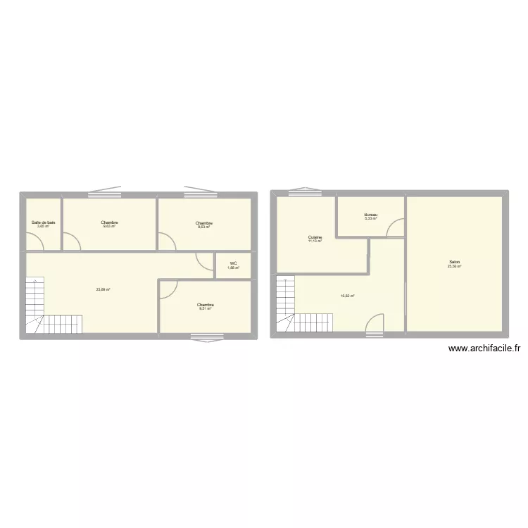 plan Denis. Plan de 10 pièces et 117 m²