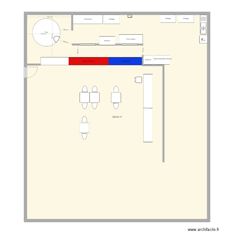 Jambette. Plan de 1 pièce et 207 m2