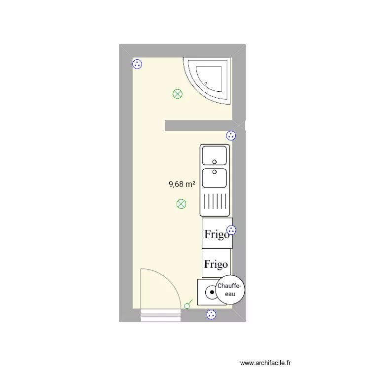 Salle d'eau garage. Plan de 1 et 10 m² Salle d'eau garage. Plan de 1 et 10 m²
