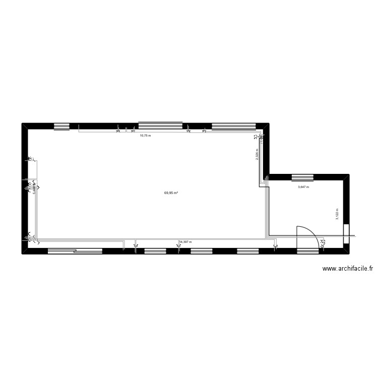 annexe. Plan de 1 pièce et 70 m2
