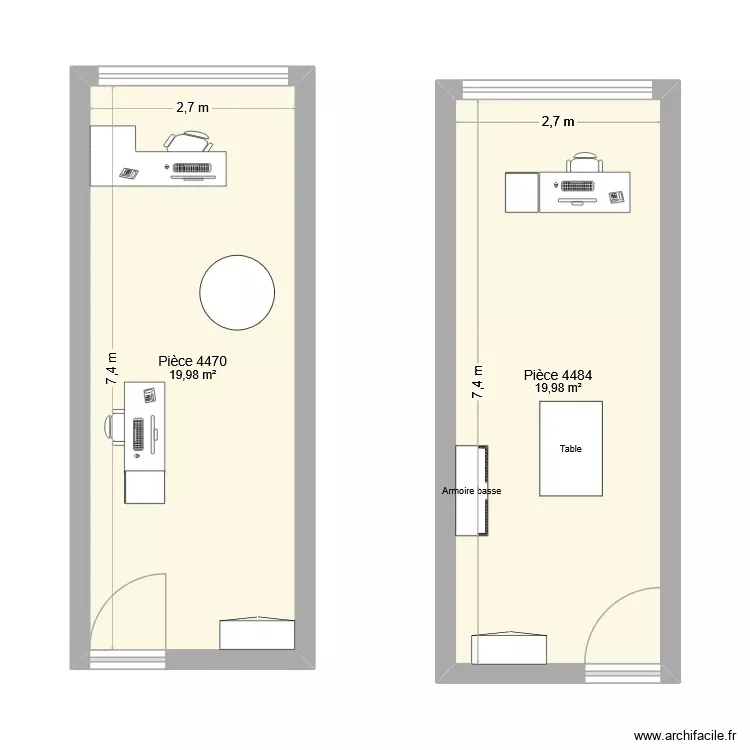 Pièce 4470 & 4484. Plan de 2 Pièces et 40 m² Pièce 4470 & 4484. Plan de 2 Pièces et 40 m²