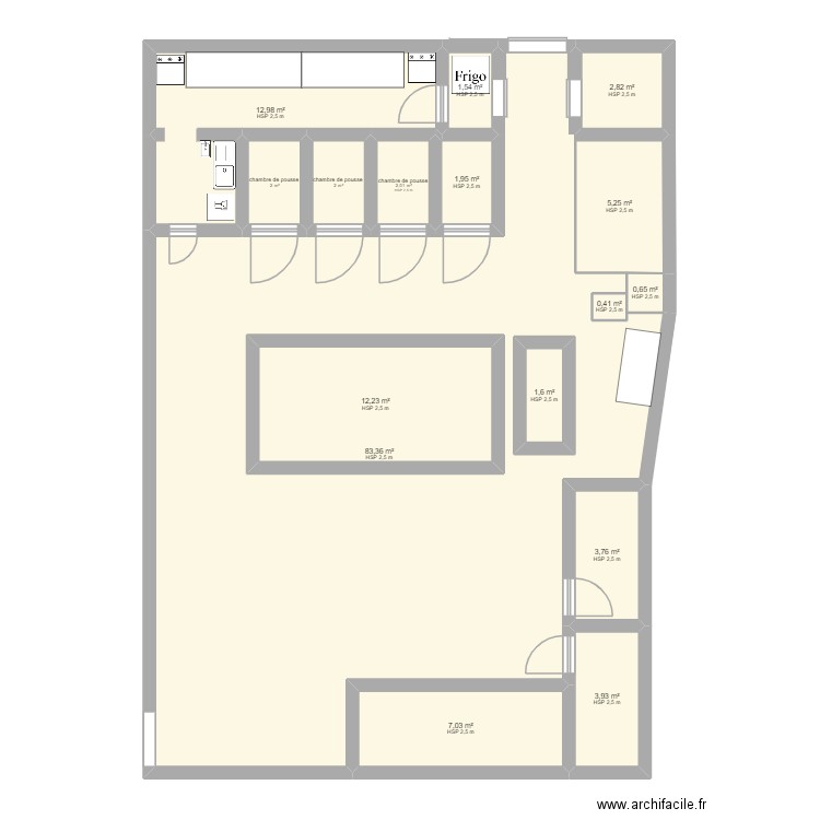 casecouille. Plan de 16 pièces et 163 m2
