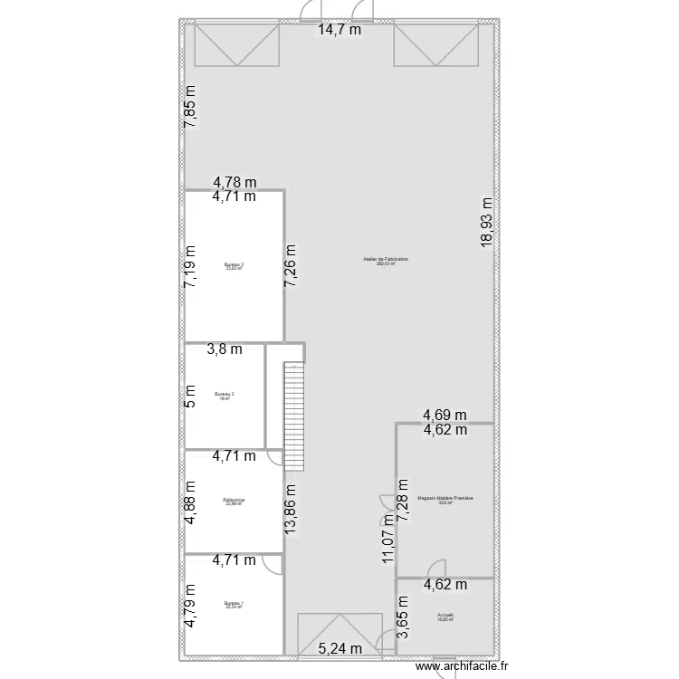 Inomed R+1. Plan de 8  et 436 m²
