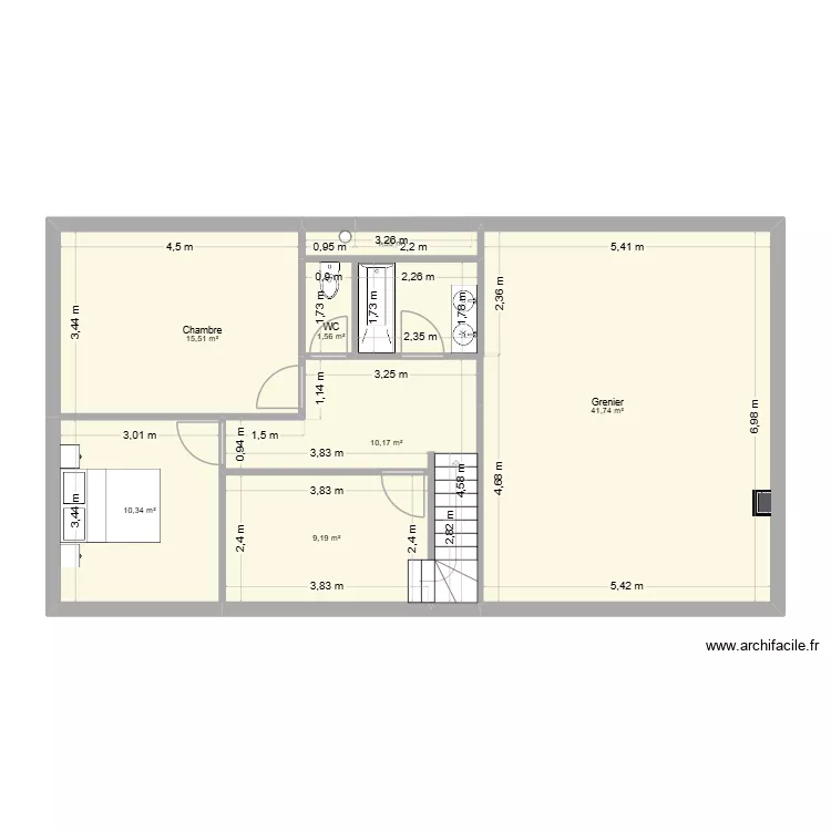 cambremer 4 - &eacute;tage. Plan de 7  et 90 m²