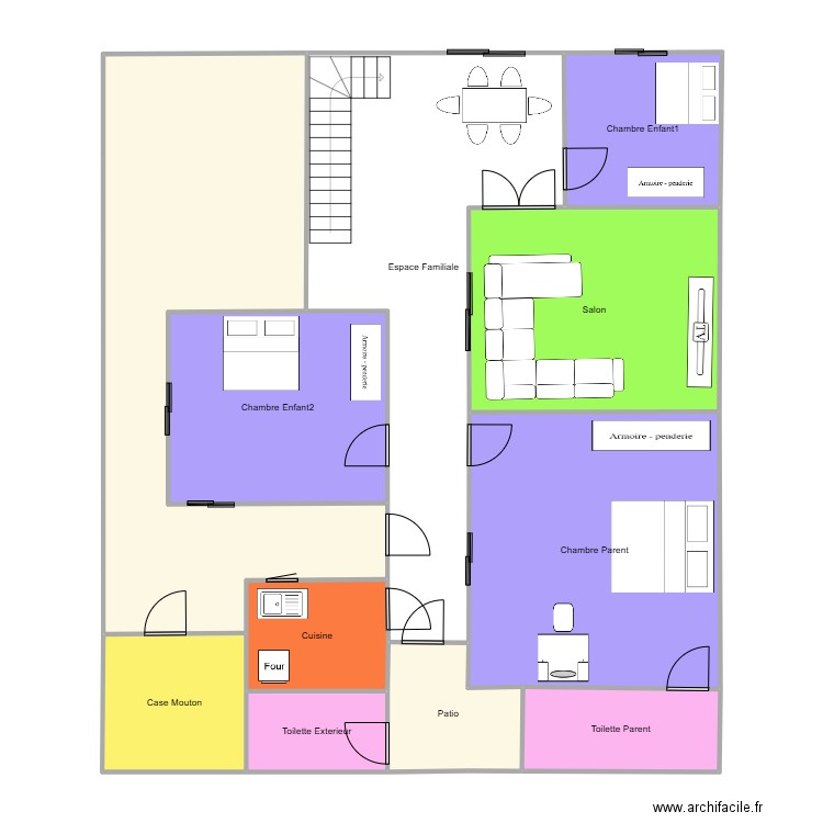 Plan Kounoune SDMB. Plan de 11 pièces et 162 m2