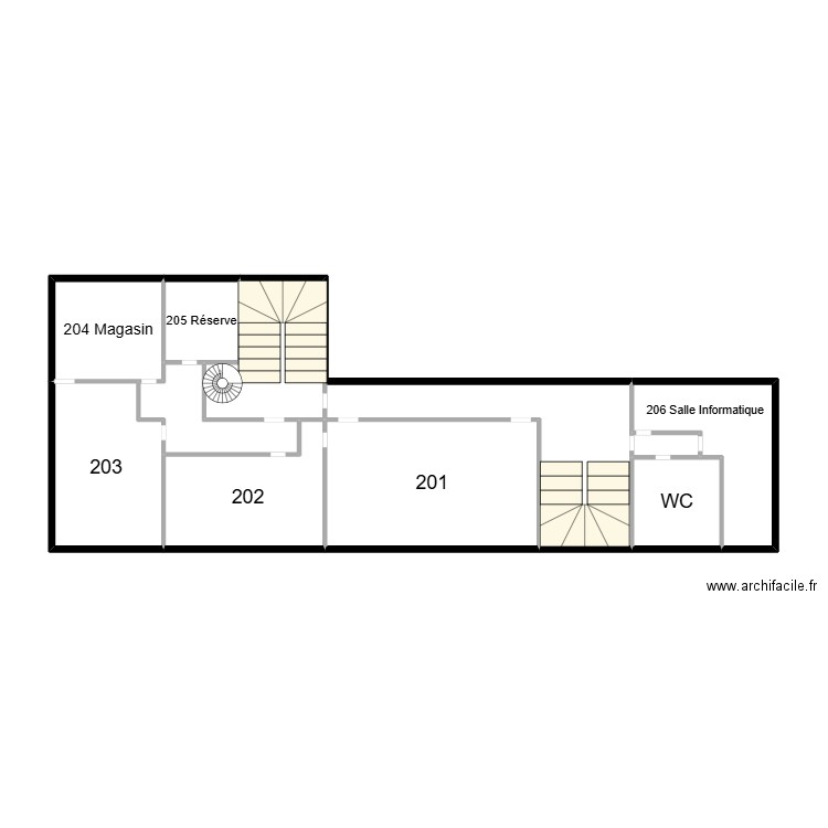 ETAGE 2. Plan de 11 pièces et 51 m2