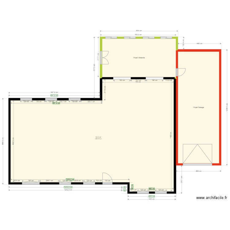projet garageiid. Plan de 3 pièces et 245 m2