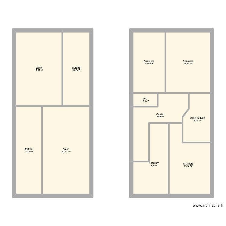 DECHEMARDIN. Plan de 11 pièces et 120 m2