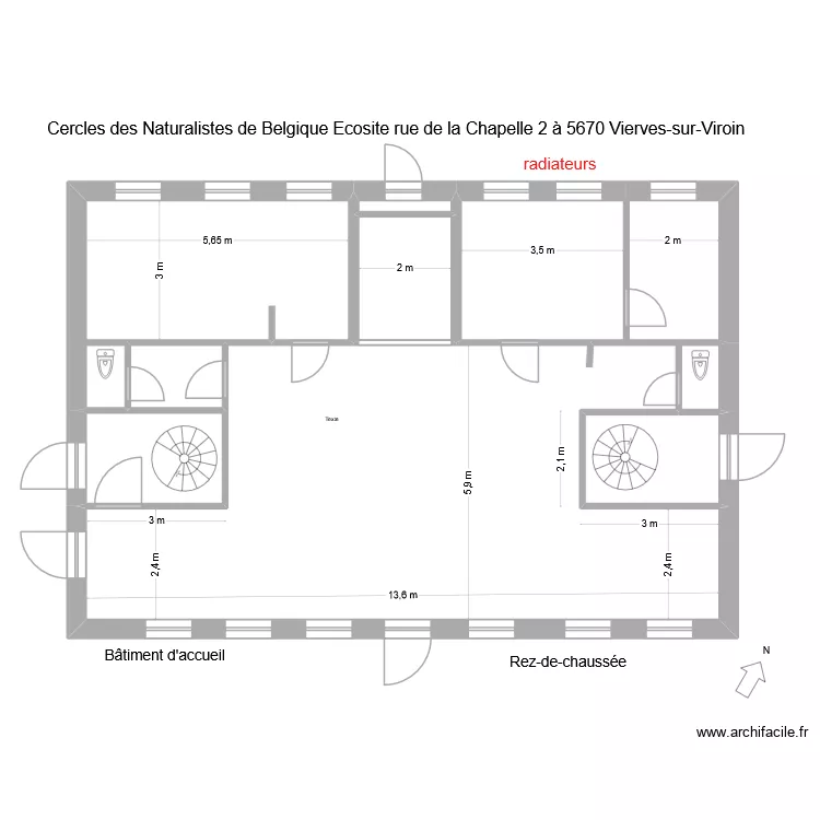 Ecosite accueil rez radiateurs. Plan de 10 et 117 m² Ecosite accueil rez radiateurs. Plan de 10 et 117 m²