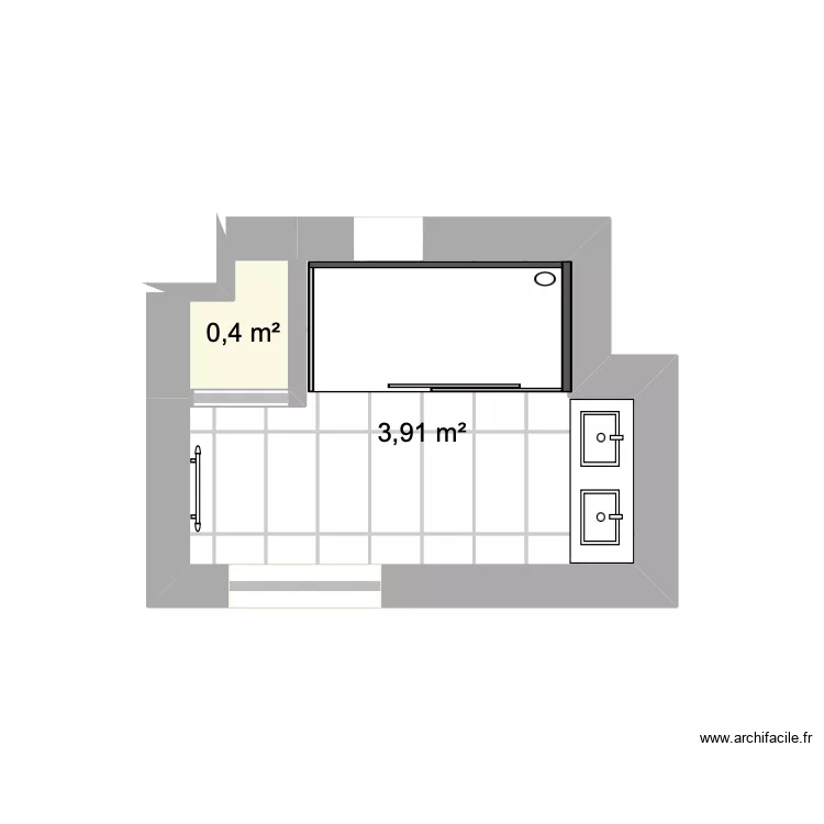 Salle de bain. Plan de 2 et 4 m² Salle de bain. Plan de 2 et 4 m²
