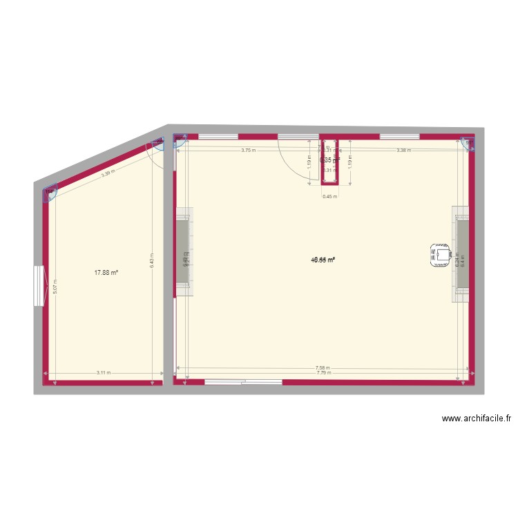 TITI. Plan de 4 pièces et 115 m2