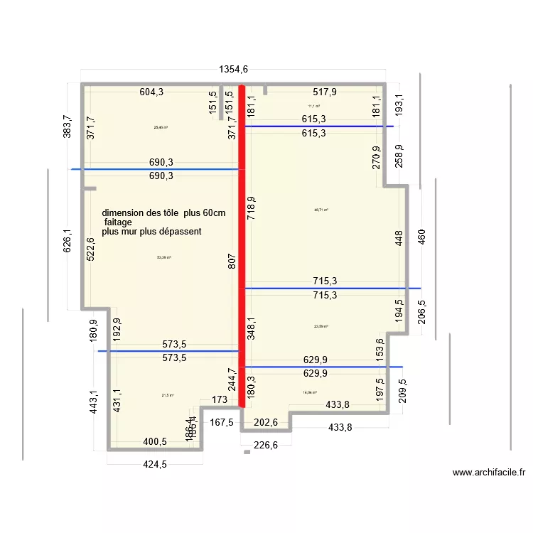 PLAM DE MAS avec toit 0. Plan de 