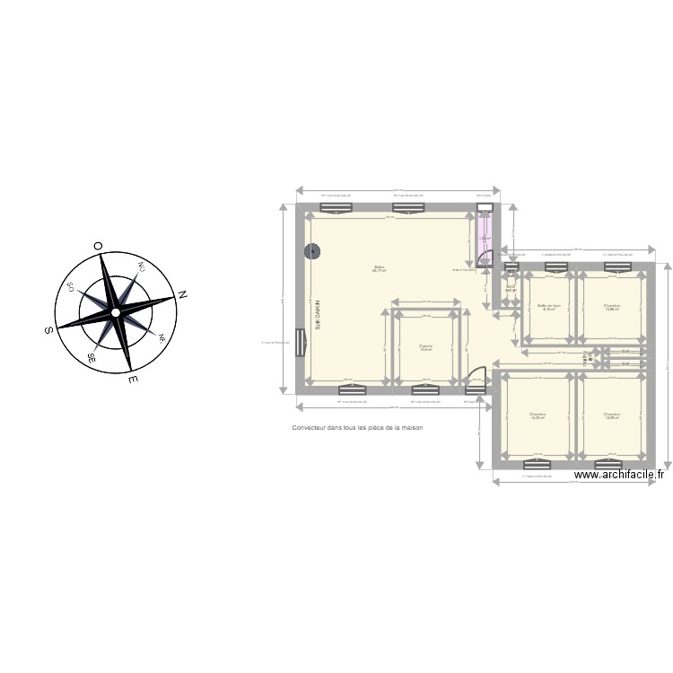 ESPITALIER. Plan de 12 pièces et 254 m2