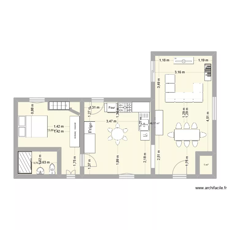 plan villant. Plan de 4 pièces et 65 m² plan villant. Plan de 4 pièces et 65 m²