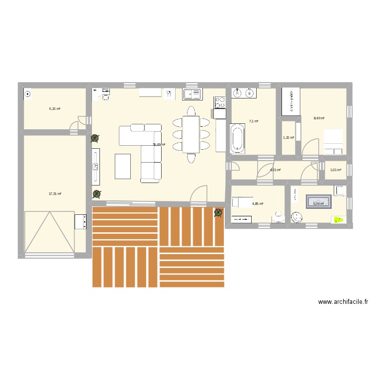 maison amanda. Plan de 10 pièces et 91 m2