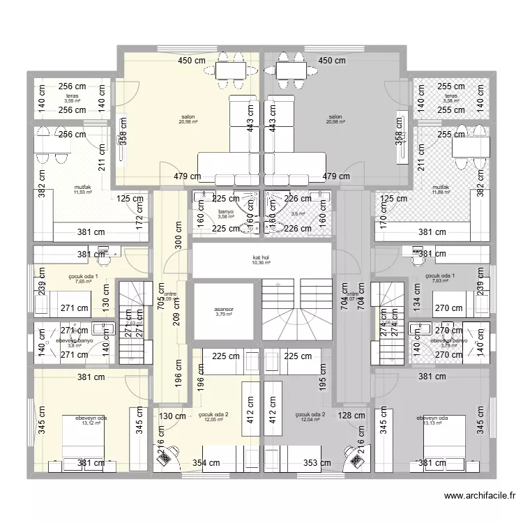  celaliye 1256-5  3+1 dubleks alti perso. Plan de 